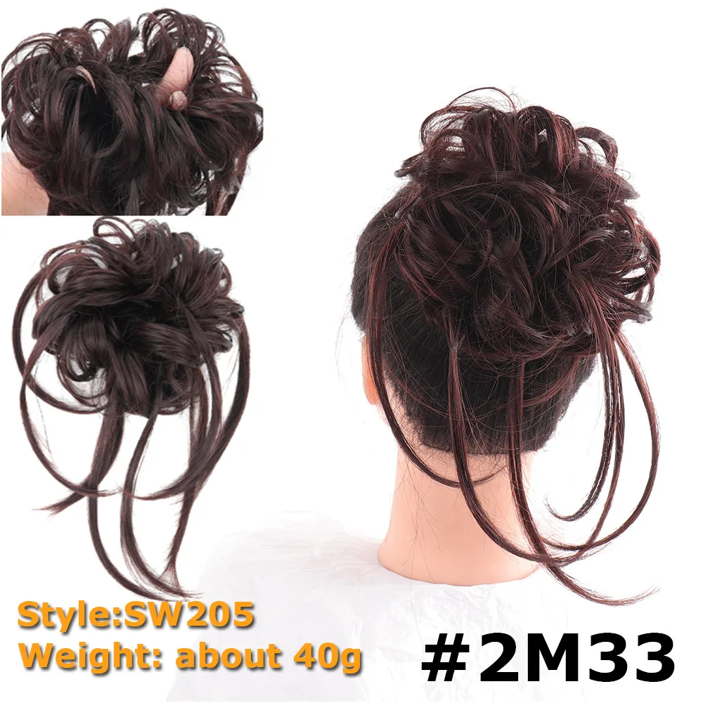 Synthetic Chignon Hair Bun Messy Scrunchie Elastic Band Fake Hair Extension Updo Donut Roller Scrunchie Hair Pieces for Women