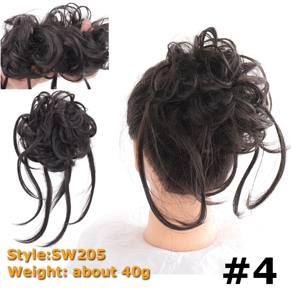 Synthetic Chignon Hair Bun Messy Scrunchie Elastic Band Fake Hair Extension Updo Donut Roller Scrunchie Hair Pieces for Women