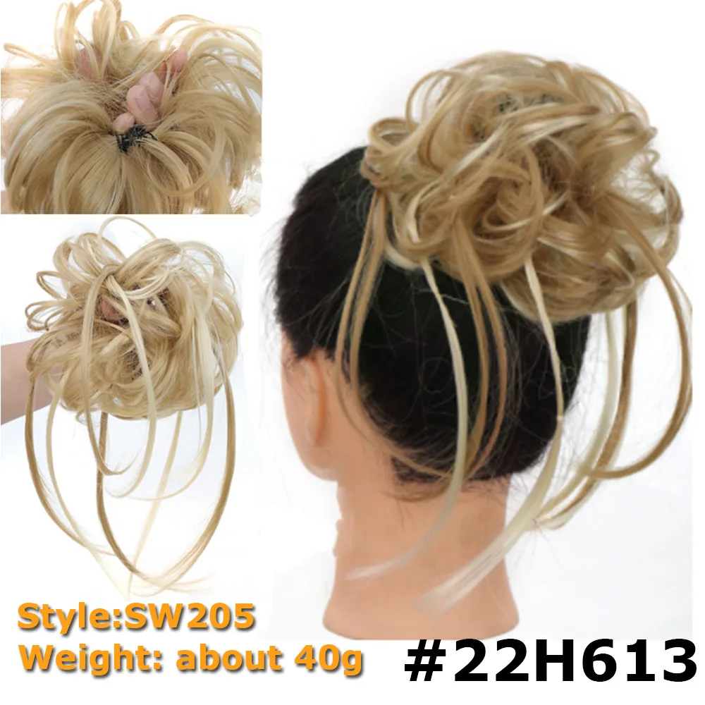 Synthetic Chignon Hair Bun Messy Scrunchie Elastic Band Fake Hair Extension Updo Donut Roller Scrunchie Hair Pieces for Women