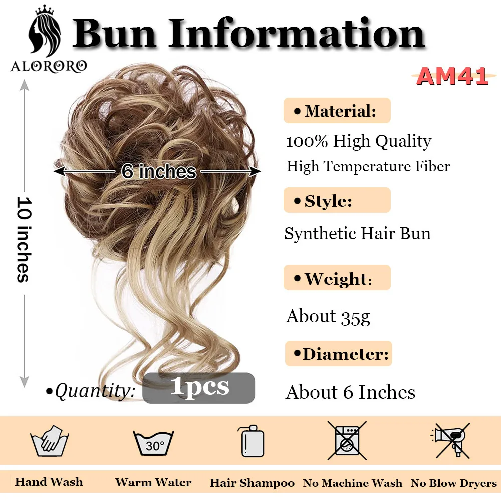 Synthetic Chignon Hair Bun Messy Scrunchie Elastic Band Fake Hair Extension Updo Donut Roller Scrunchie Hair Pieces for Women