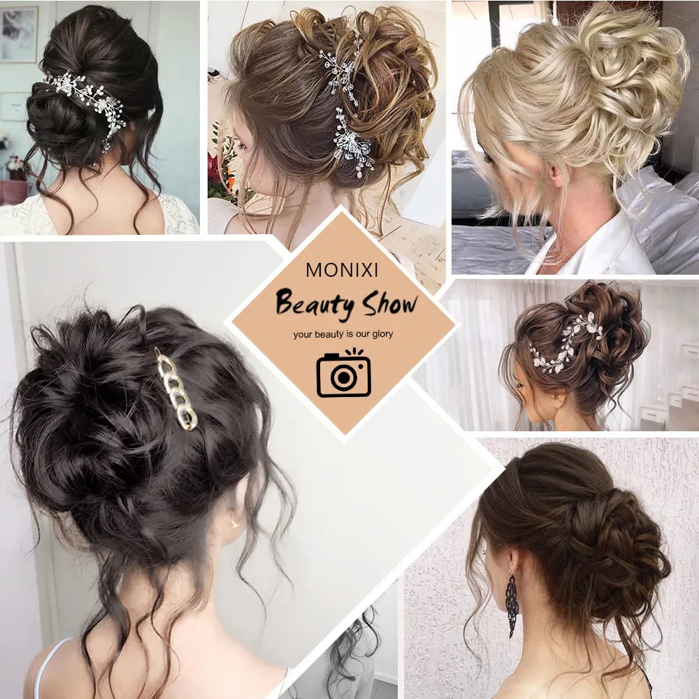 Synthetic Chignon Hair Bun Messy Scrunchie Elastic Band Fake Hair Extension Updo Donut Roller Scrunchie Hair Pieces for Women