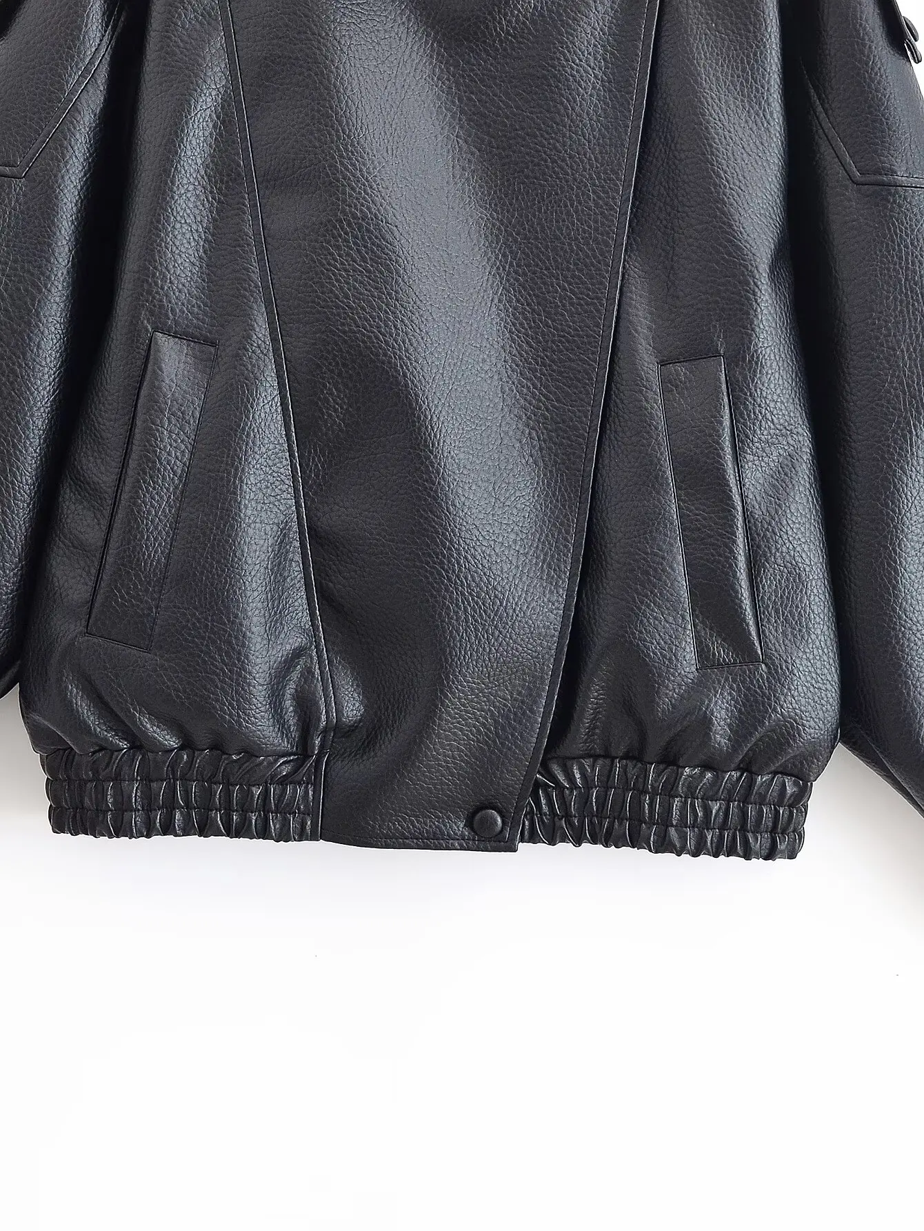 HH Women Autumn Elegant Street Style Coats Woman Asymmetric Button Pocket Long Sleeves Black Loose Zipper Slim Jackets