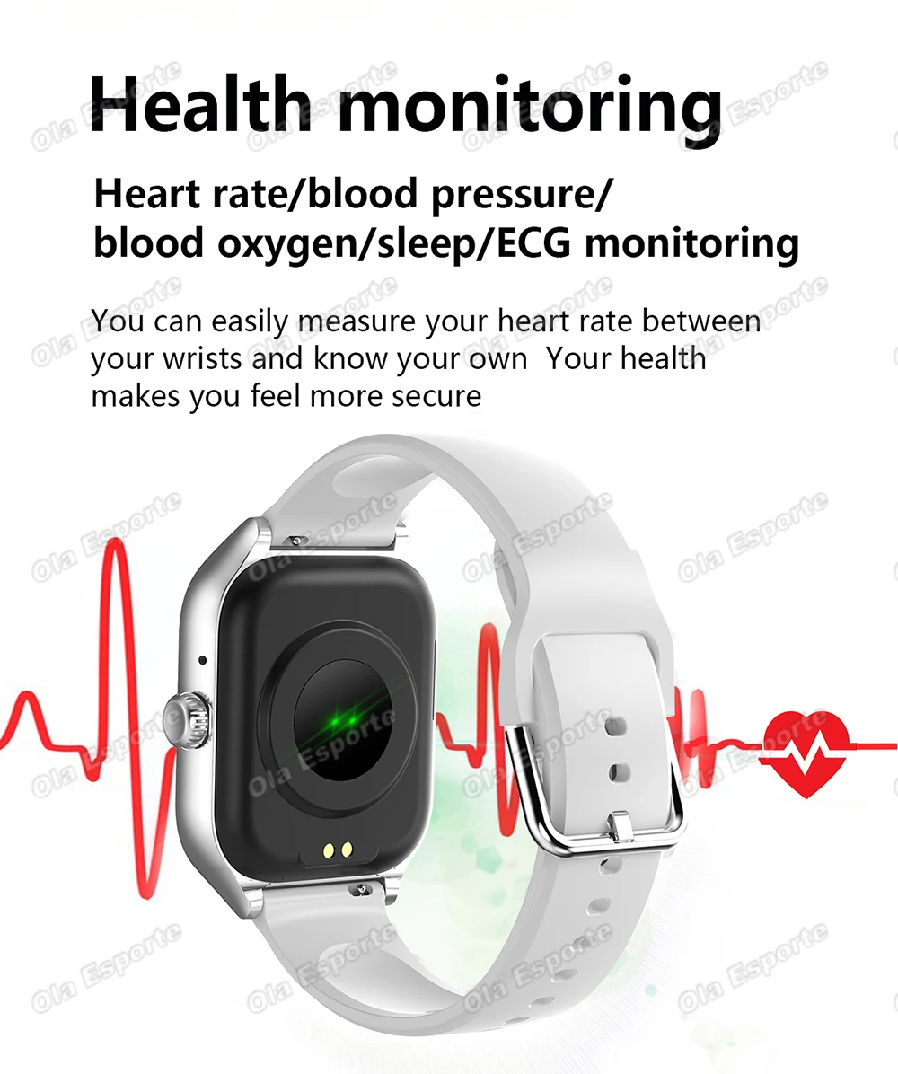 2026 New Men's Smart Watch Women's Gift Heart Rate Blood Oxygen ECG Sports Fitness Watch Electronics BT Call Outdoor Smartwatch