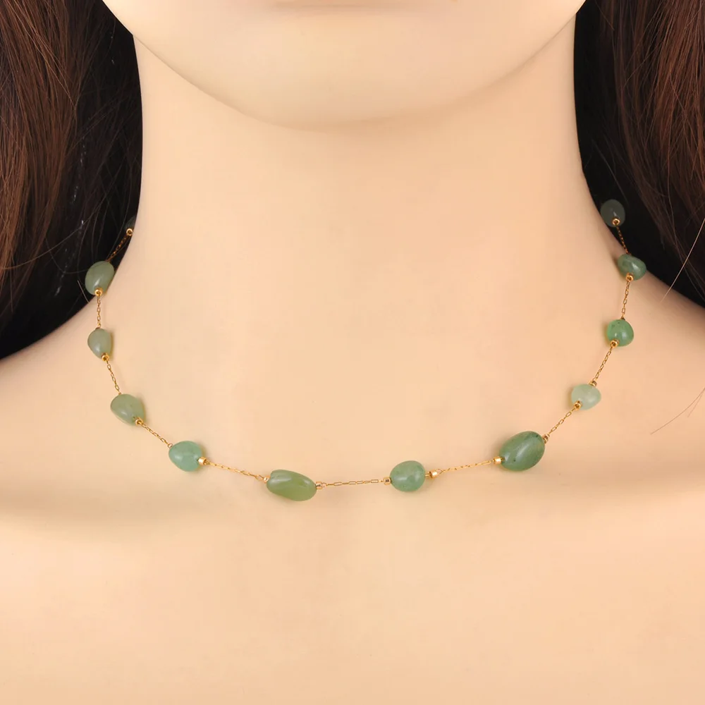 Lokaer Colorful Natural Stone Beads Necklace Bracelet Sets for Women Trendy Bohemia Stainless Steel Handmade Jewelry Tiki N24081