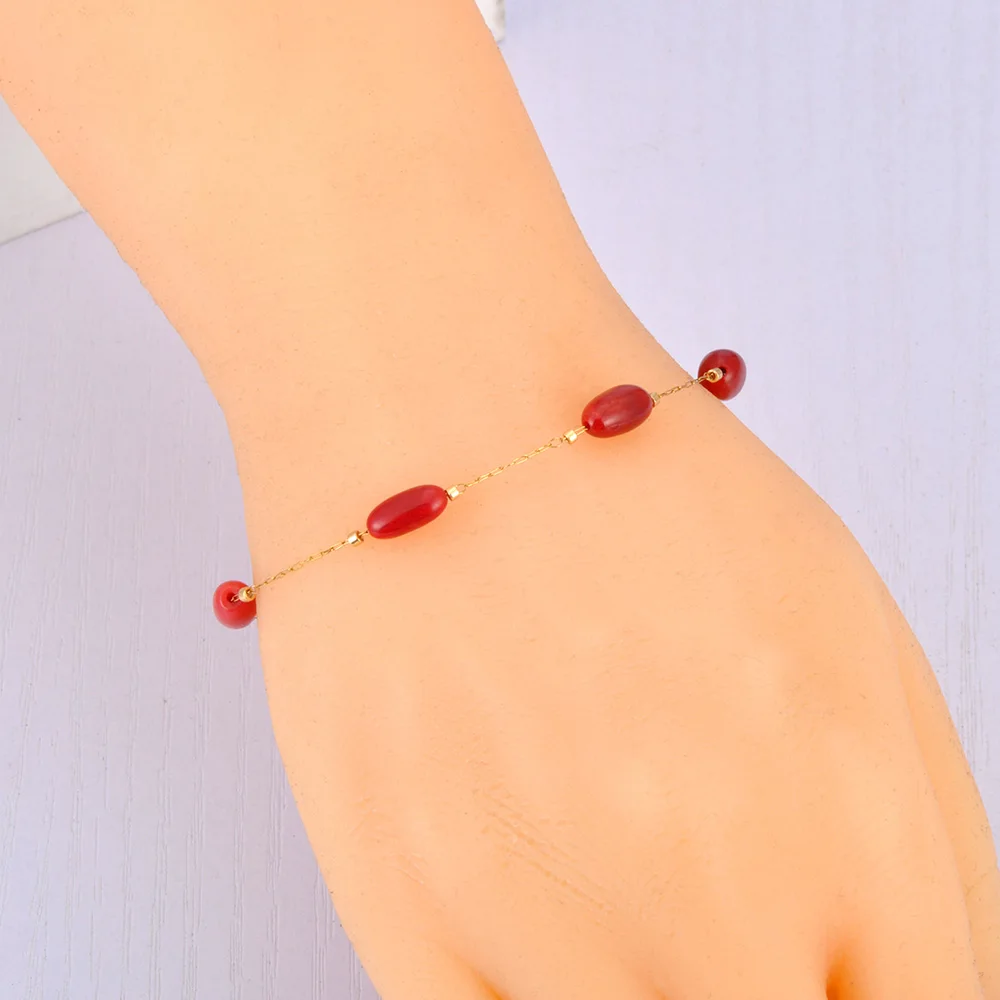 Lokaer Colorful Natural Stone Beads Necklace Bracelet Sets for Women Trendy Bohemia Stainless Steel Handmade Jewelry Tiki N24081