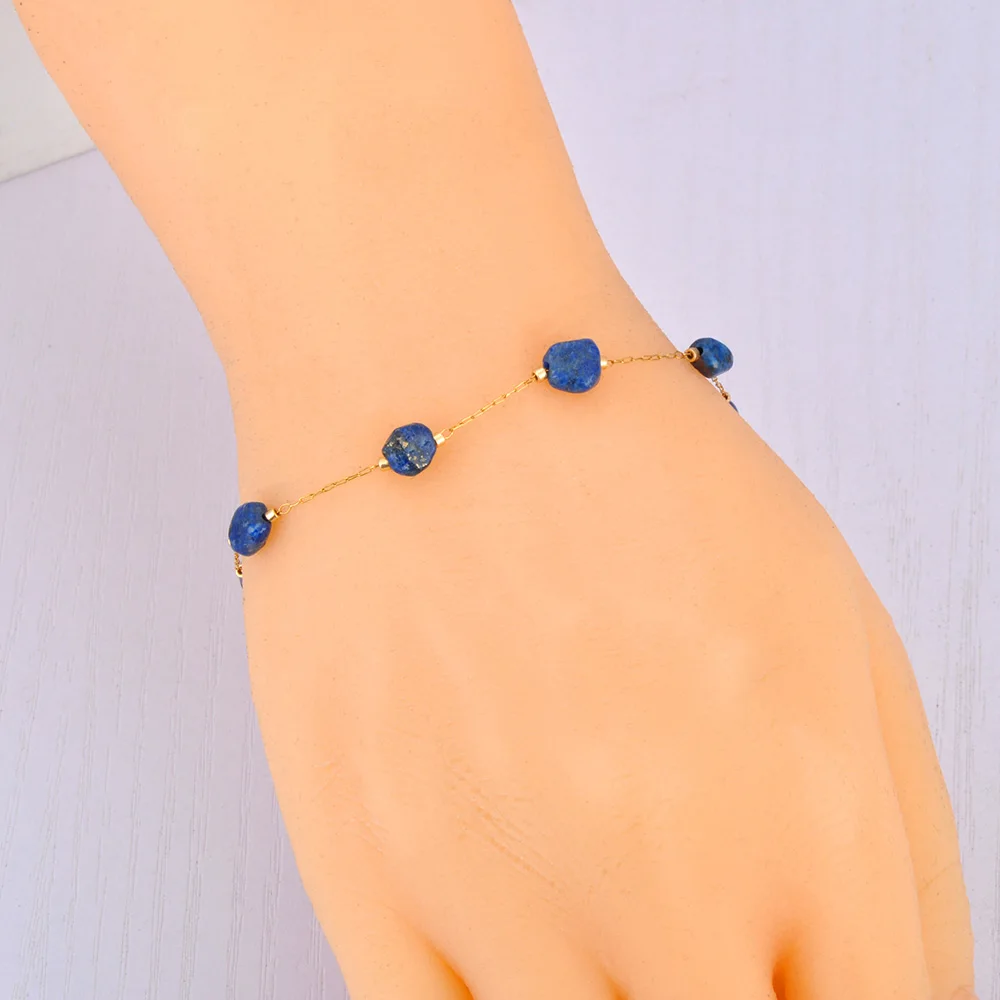 Lokaer Colorful Natural Stone Beads Necklace Bracelet Sets for Women Trendy Bohemia Stainless Steel Handmade Jewelry Tiki N24081