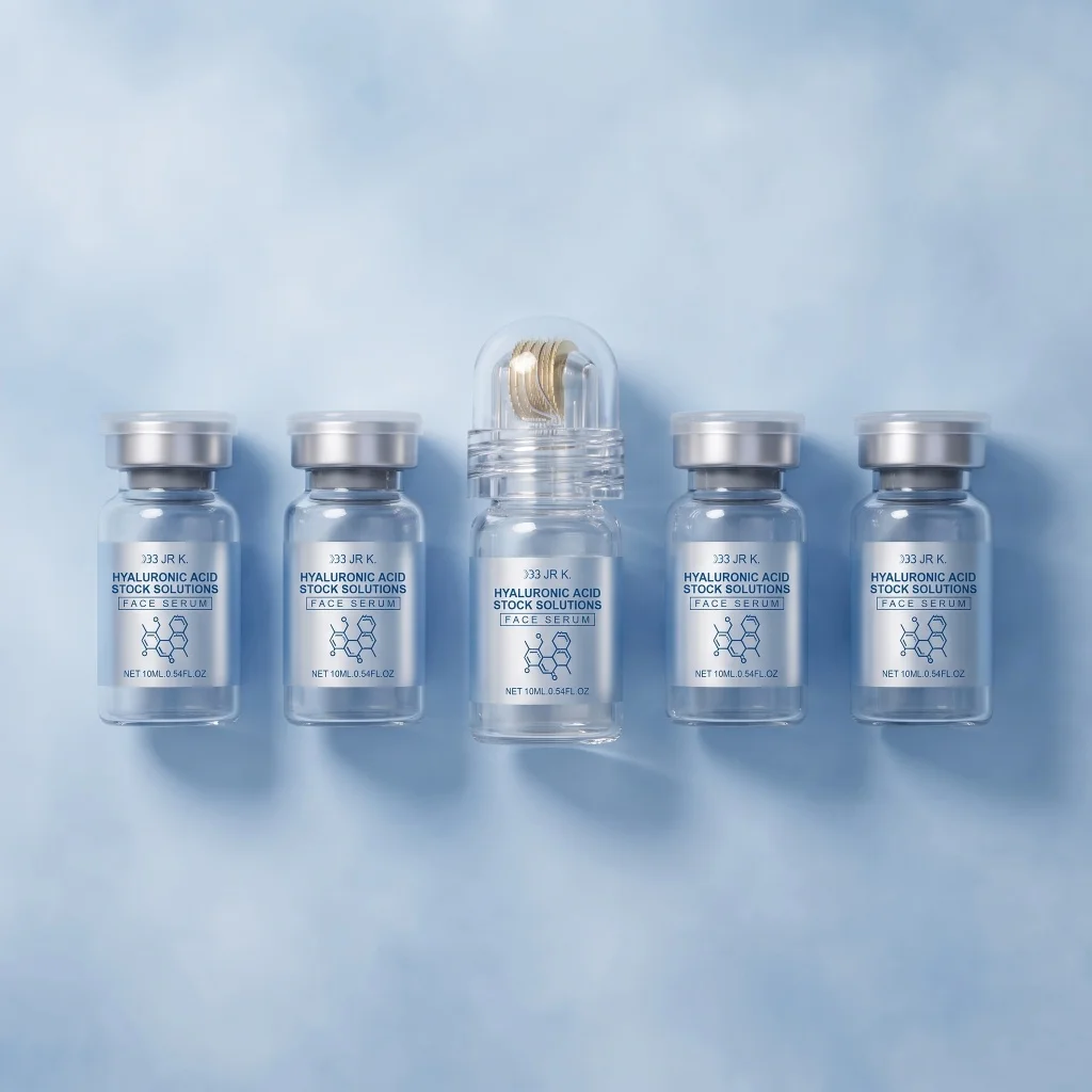 Hyaluronic Acid 0.25mm Microneedle Serum Set Deep Hydration Boost Essence Absorption Smooth Texture Ampoule Facial Skincare
