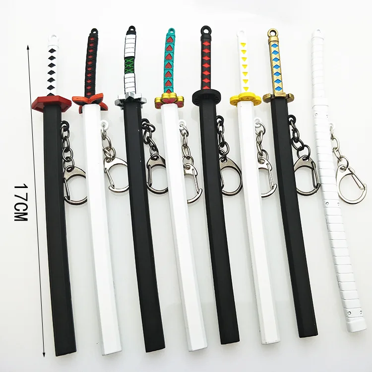 6.7inch Metal Demon Slayer Katana Anime Kimetsu No Yaiba Tanjirou Ninja Knife Real Japanese Katana Mini Samurai Sabre Toy Gift