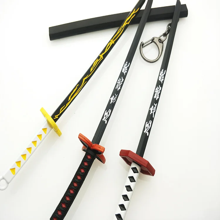 6.7inch Metal Demon Slayer Katana Anime Kimetsu No Yaiba Tanjirou Ninja Knife Real Japanese Katana Mini Samurai Sabre Toy Gift