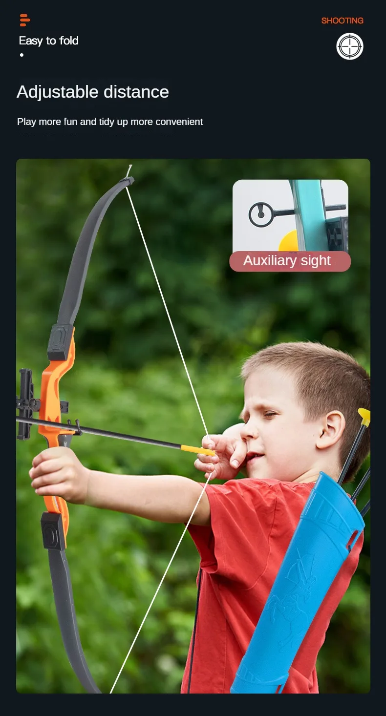 Kids Bow and Arrow Set Outdoor Archery Toys Set for Kids Ages 4-8 8-12 with Suction Cup Arrows For Kids Adult Stress Relief