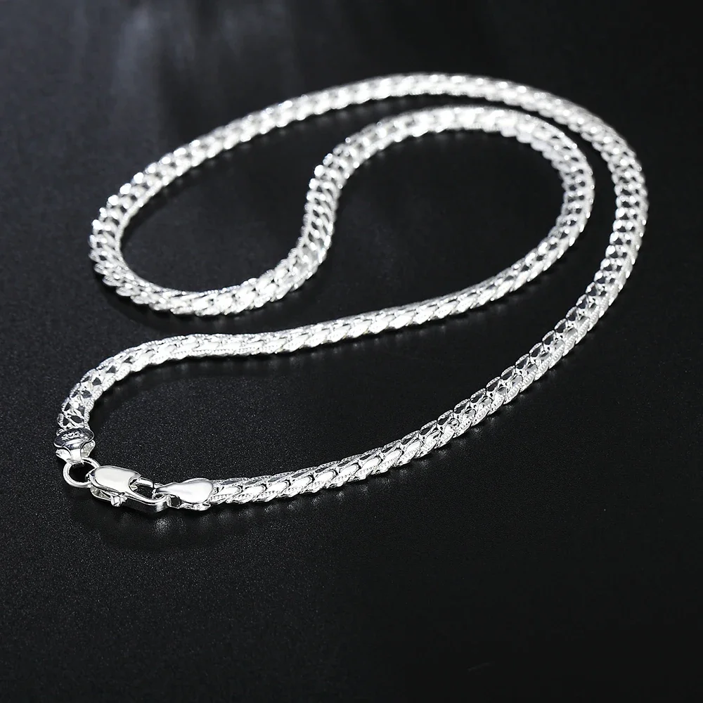 20-60cm 925 Sterling Silver Luxury Brand Design 6mm Fine Necklace Chain for Woman Men Fashion Wedding Engagement Jewelry