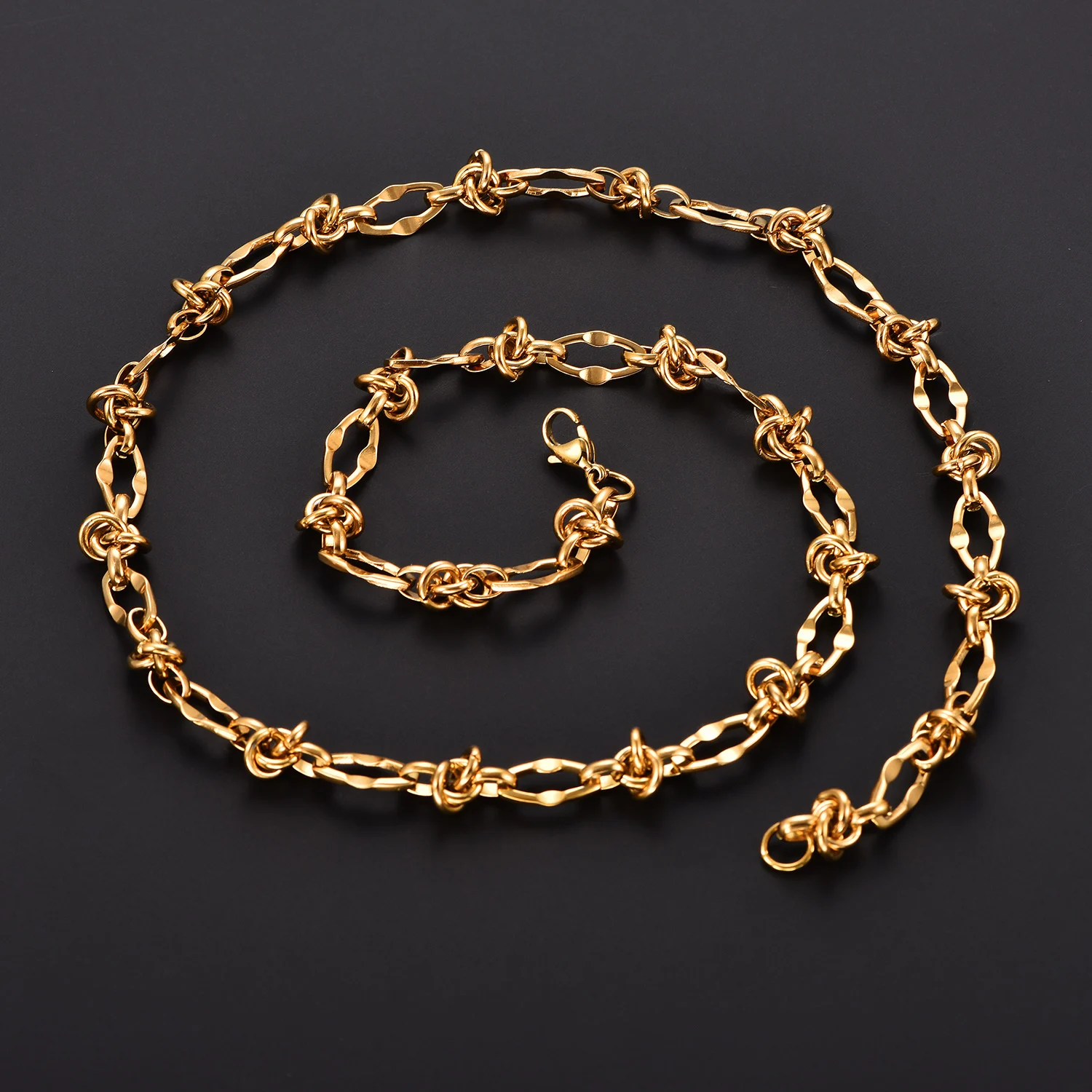 8MM Lip Knot Chain Stainless Steel Chunky Necklace Waterproof Handmade Link Punk Hiphop Geometric Men Choker Heavy Metal Jewelry