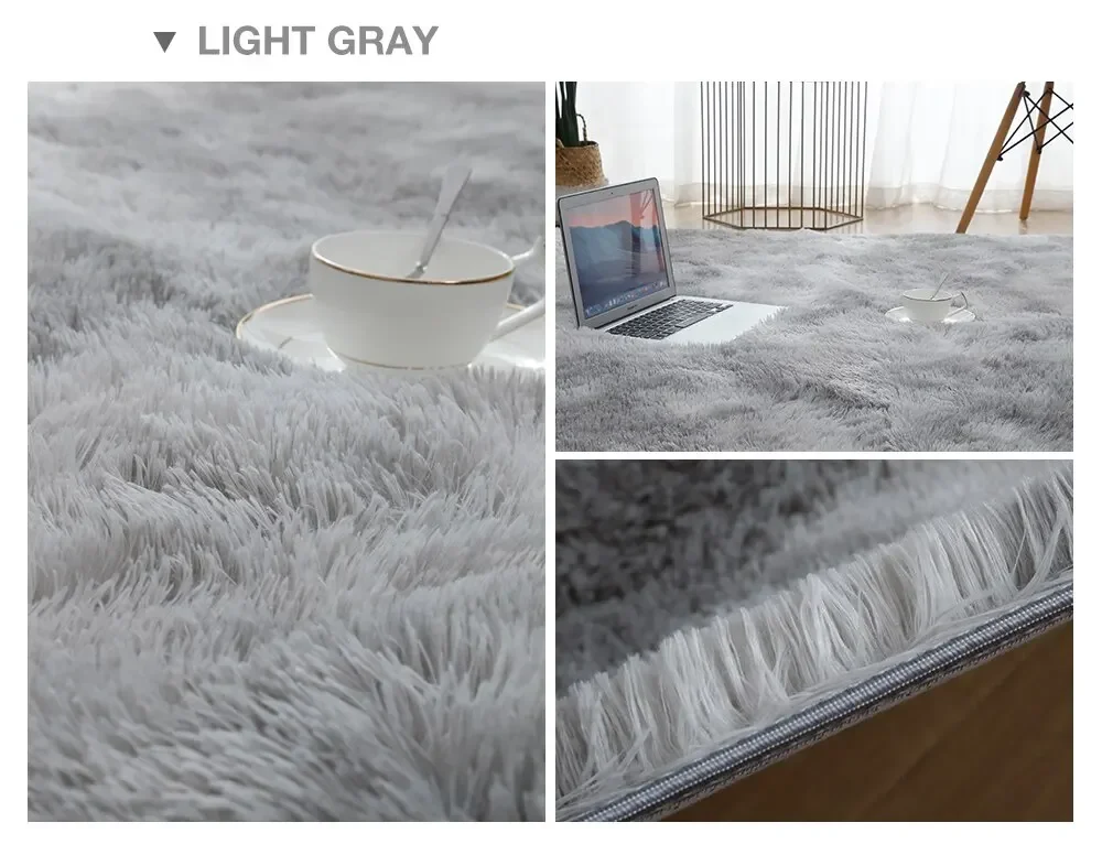 VIKAMA Silk Wool Carpet Bedroom Living Room Carpet Ins Style Scandinavian Home Floor Mats Home Decoration