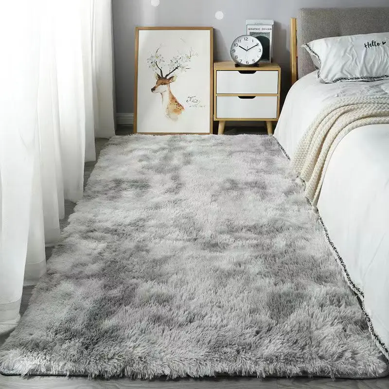 VIKAMA Silk Wool Carpet Bedroom Living Room Carpet Ins Style Scandinavian Home Floor Mats Home Decoration