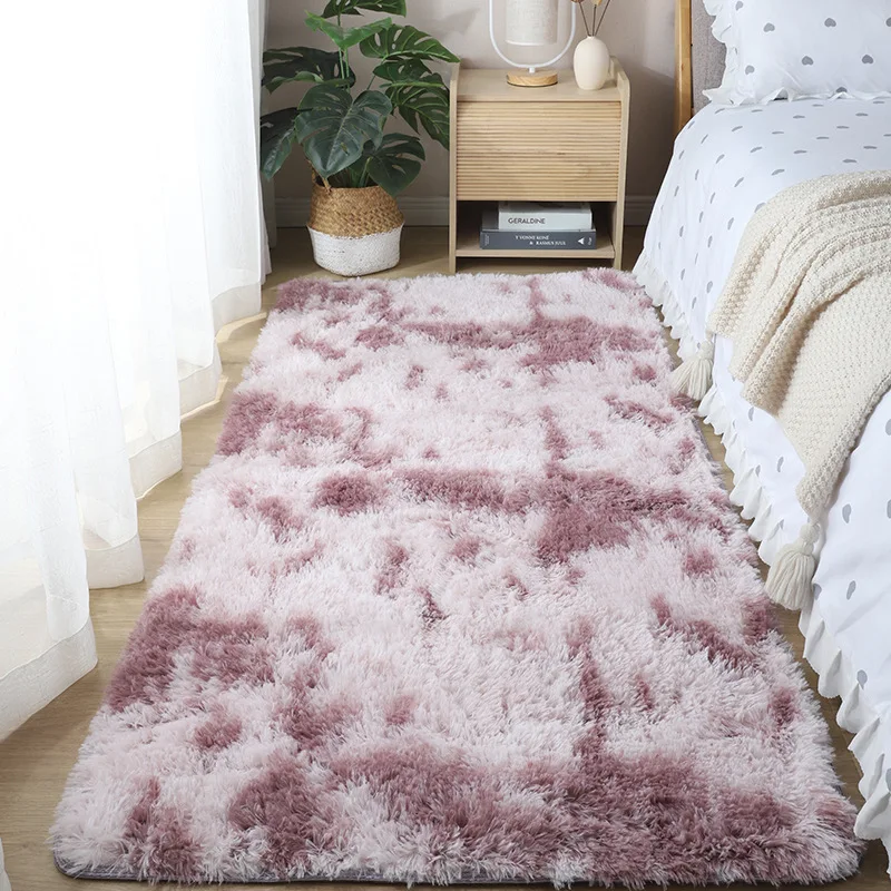 VIKAMA Silk Wool Carpet Bedroom Living Room Carpet Ins Style Scandinavian Home Floor Mats Home Decoration