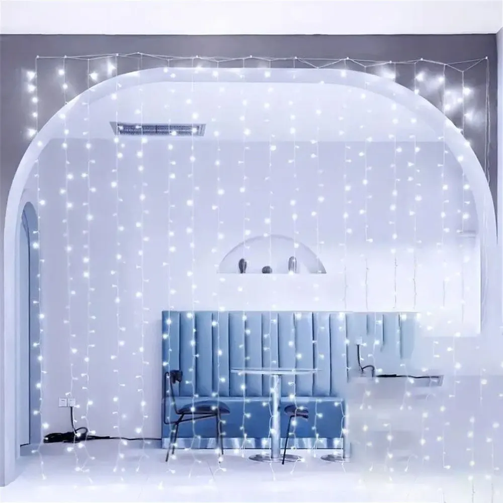 3/6M EID LED Curtain Light String Battery Power Wedding Bedroom Decor Ramadan Home Decoration 2026 Outdoor Lighting
