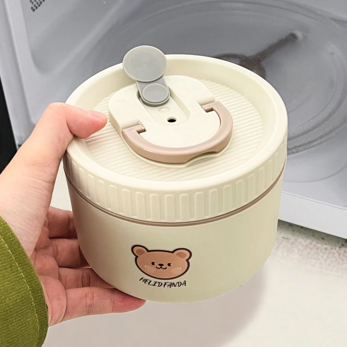 WORTHBUY Portable Cute Bear 304 Stainless Steel Insulated Bento Lunch Box Microwave Sealed Lunch Container For Kids Students