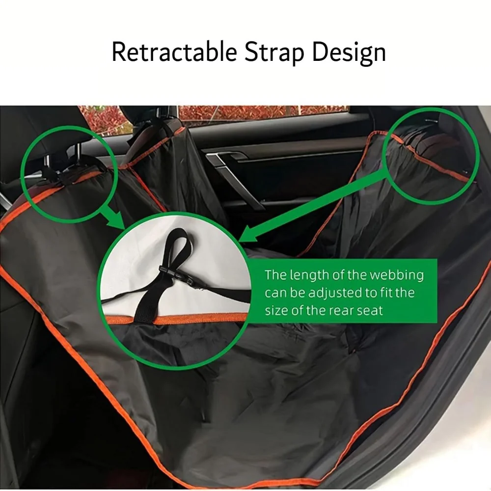 Dog Car Seat Cover for Back Seat, Duty Waterproof & Scratch-Resistant Dog Hammock for Car, Back Seat Pet Cover for Dogs