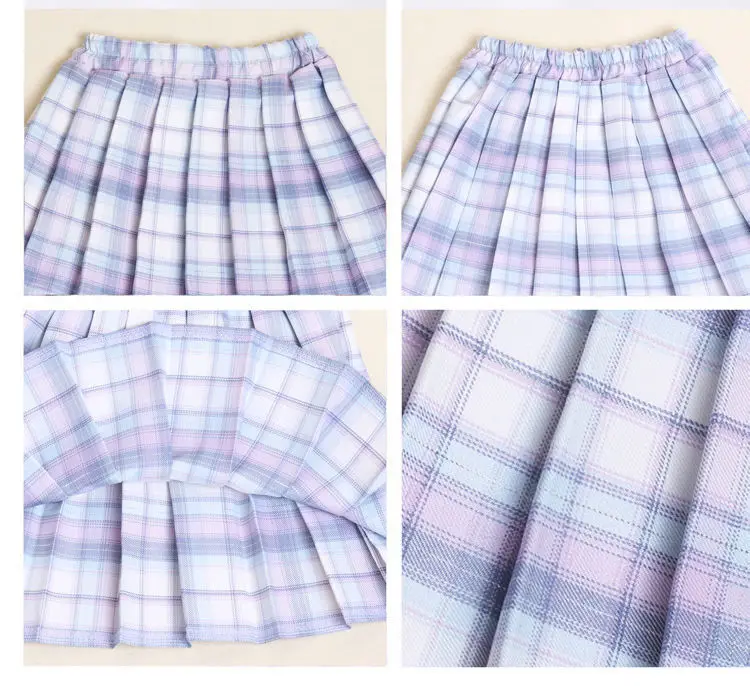 Teen Girls Checkered Skirt Children College Style Clothing Spring Summer Kid Fashion JK Striped Pleated Skirt+Bow Tie 3-12 Years