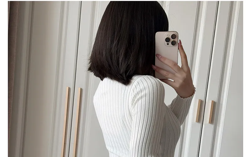 Women Transparent Sexy See Through Mini Dress Korean Outdoor Expose White Sheer Slim Fit Above Knee Longsleeve Crop Skirts
