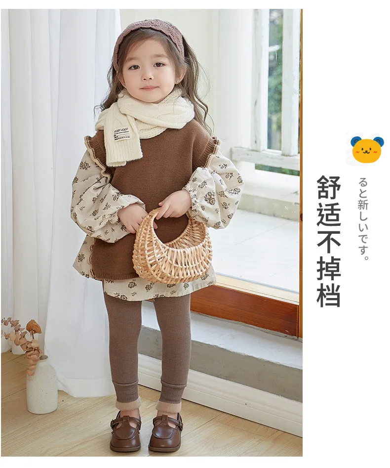 2027 Autumn Winter Baby Girls Pant Baby Cotton Warm Leggings Children's Velvet Pants Solid Trousers Kids Clothes Korean Style