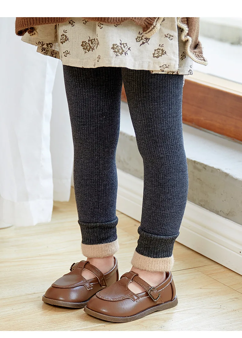 2027 Autumn Winter Baby Girls Pant Baby Cotton Warm Leggings Children's Velvet Pants Solid Trousers Kids Clothes Korean Style
