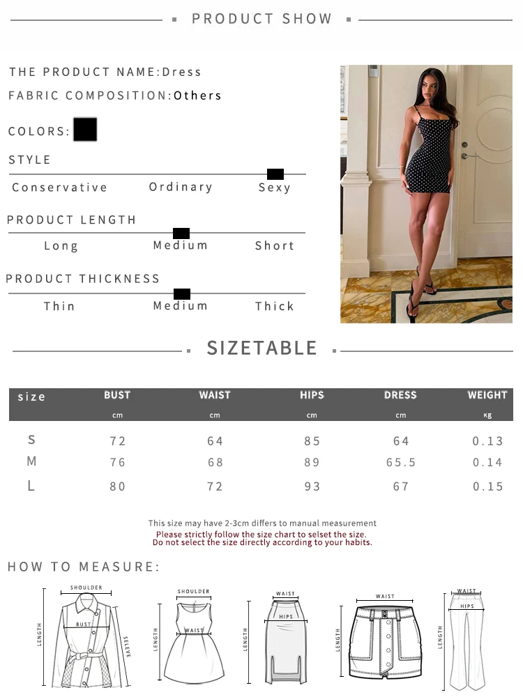 Kliou Sexy Fashion Mini Dress Woman Polka Dot Print Low-Neck Backless Skinny Peach Hip Hottie High Street Elegant Style Bodycon