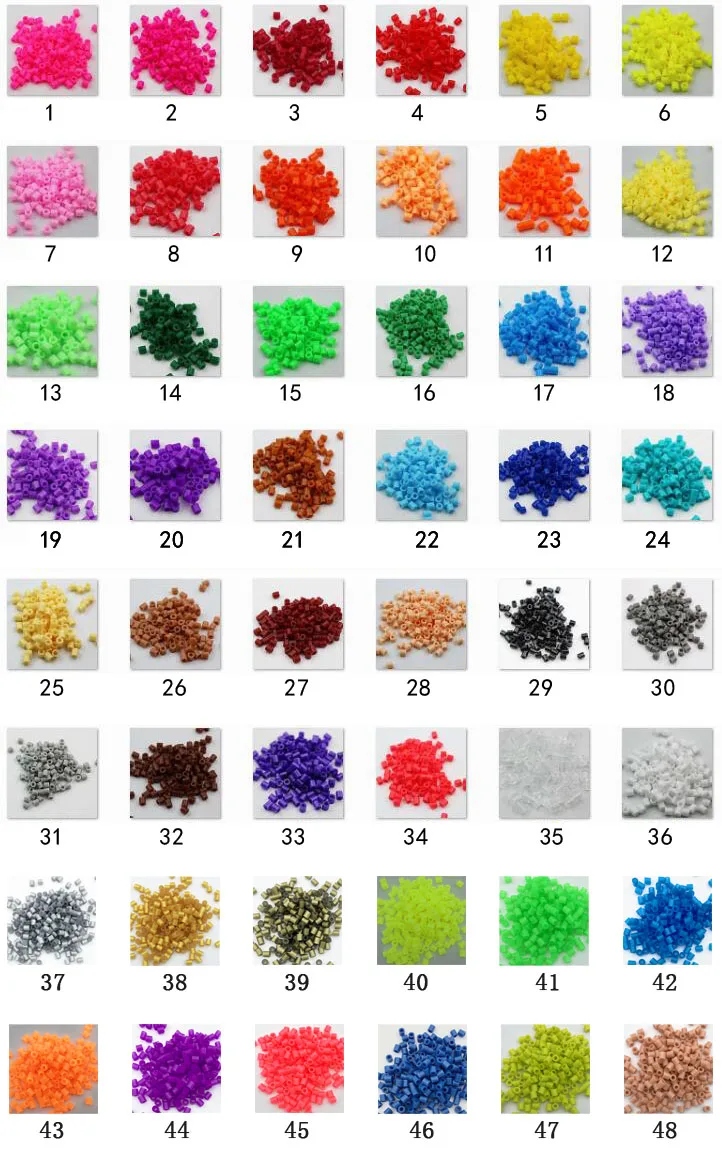 5mm 1000PCS Black White Gray Blue Green Purple Hama Beads for Kids Iron Fuse Beads DIY Puzzles Pixel Art Gift Children Toy