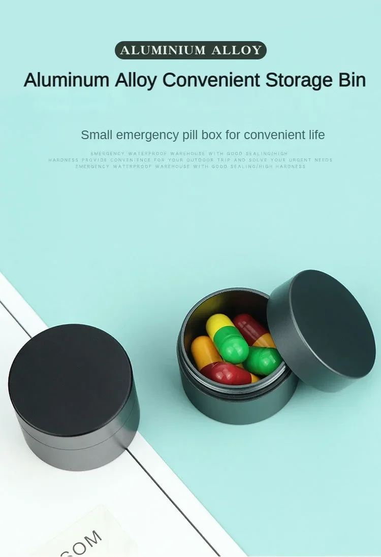 New Mini Waterproof Stainless Steel Sealing Bottle Outdoor EDC Survival Pill Box Container Casule Pill Bottle Tank Case