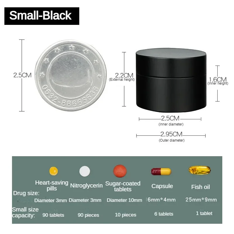 New Mini Waterproof Stainless Steel Sealing Bottle Outdoor EDC Survival Pill Box Container Casule Pill Bottle Tank Case
