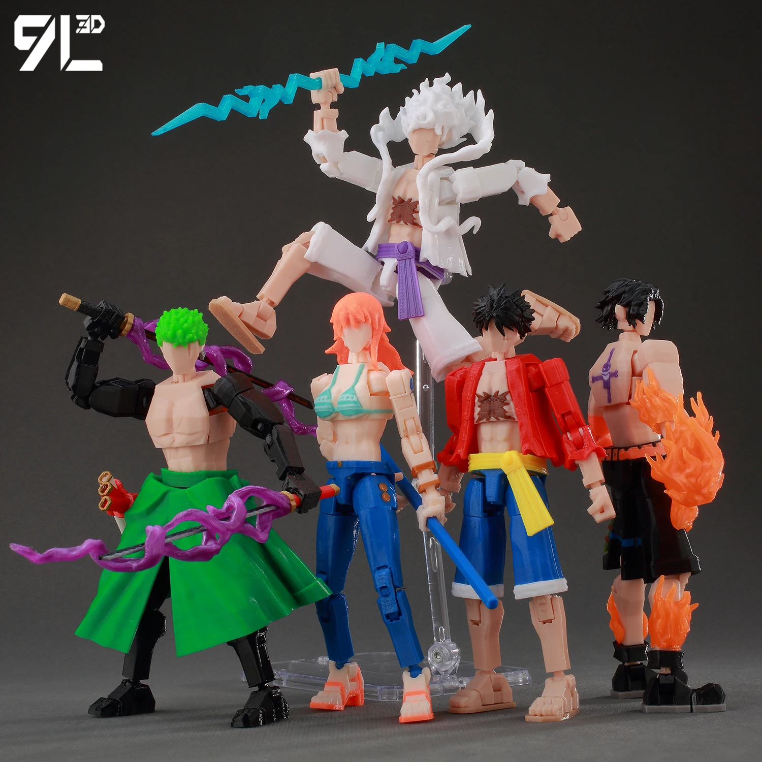 9L3D T 13 Action Figure Set Multi-Jointed Posable 3D Print Dummy 13 Robo Action Figures Lucky Collectors One Piece Desktop Decor