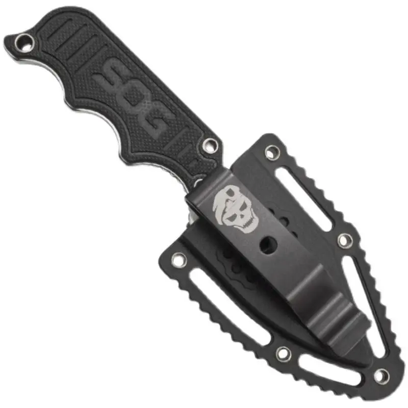 5CR15 stainless steel lightweight EDC small straight knife, K sheath carry sharp tool, rubber handle comfortable grip, portable
