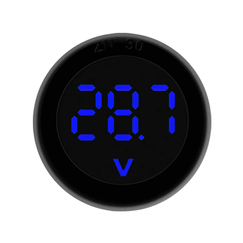 DC5-100V Digital Voltmeter LED Digital Display Circular Voltmeter Car Voltage Current Meter Volt Detector Tester Monitor Panel