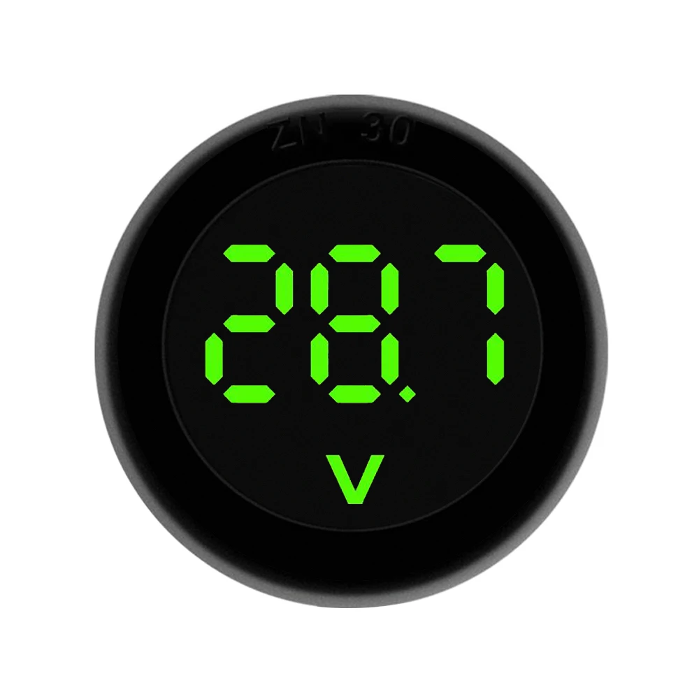 DC5-100V Digital Voltmeter LED Digital Display Circular Voltmeter Car Voltage Current Meter Volt Detector Tester Monitor Panel