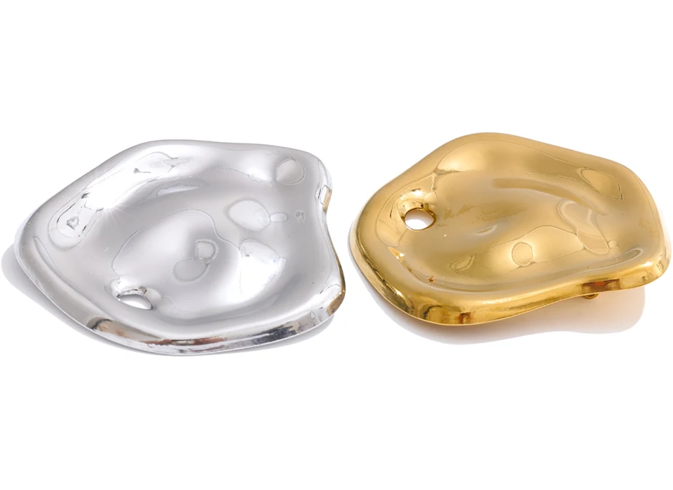 Yhpup Stainless Steel Metal Distinctive Attractive Unisex Brooches Gold & Silver Color PVD Plated Minimalist Jewelry Accessories