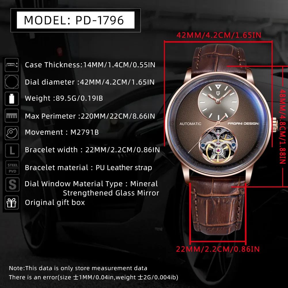 PAGANI DESIGN 42MM Casual Minimalist Men Mechanical Watches Luxury Automatic Watch 100M waterproof Sapphire Glass Watch for Men