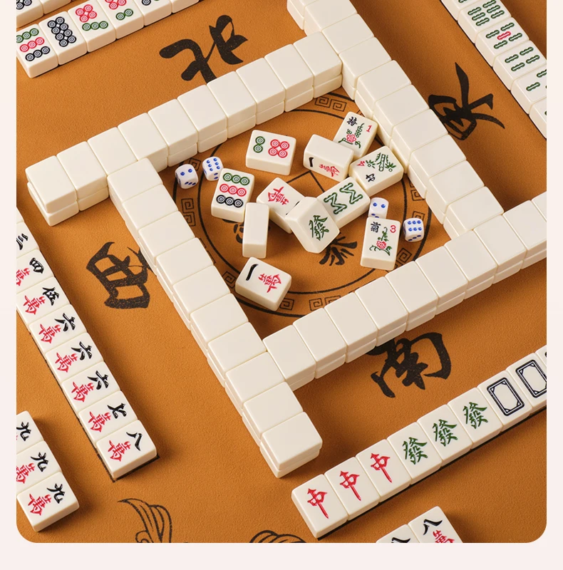 Living Room Decoration Mahjong Home Entertainment Large Medium and Small Size Flawless Monochrome Mahjong Ivory Set