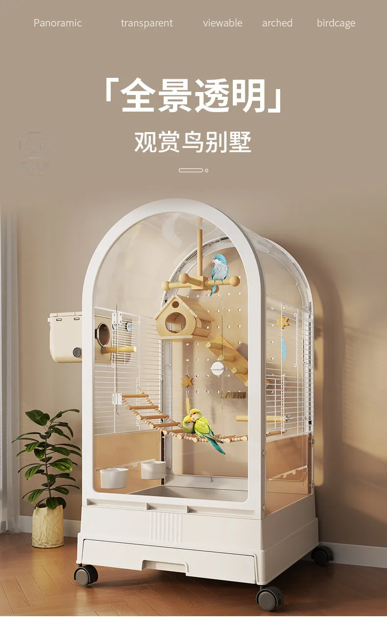Luxury Feeder Bird Cages Houses Goods Flight Indoor Breeding Canaries Bird Cages Goldfinch Wheels Gaiola Calopsita Pet Furniture