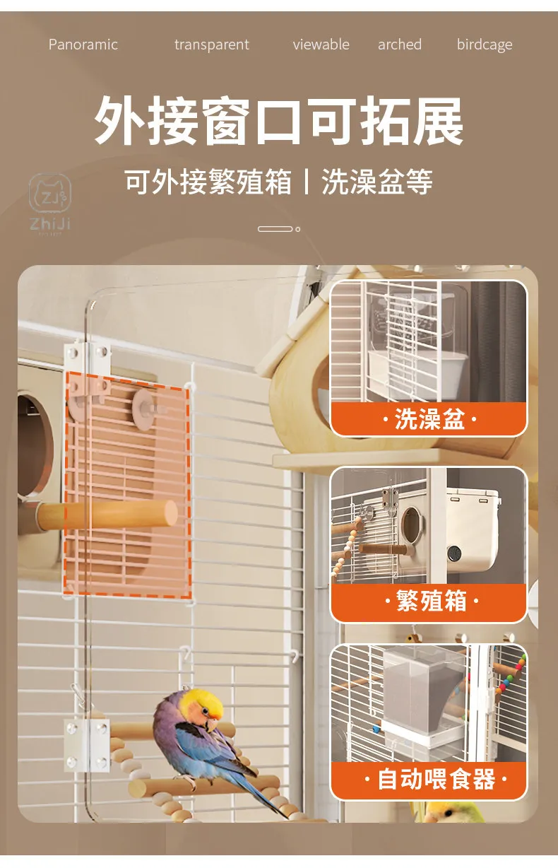 Luxury Feeder Bird Cages Houses Goods Flight Indoor Breeding Canaries Bird Cages Goldfinch Wheels Gaiola Calopsita Pet Furniture