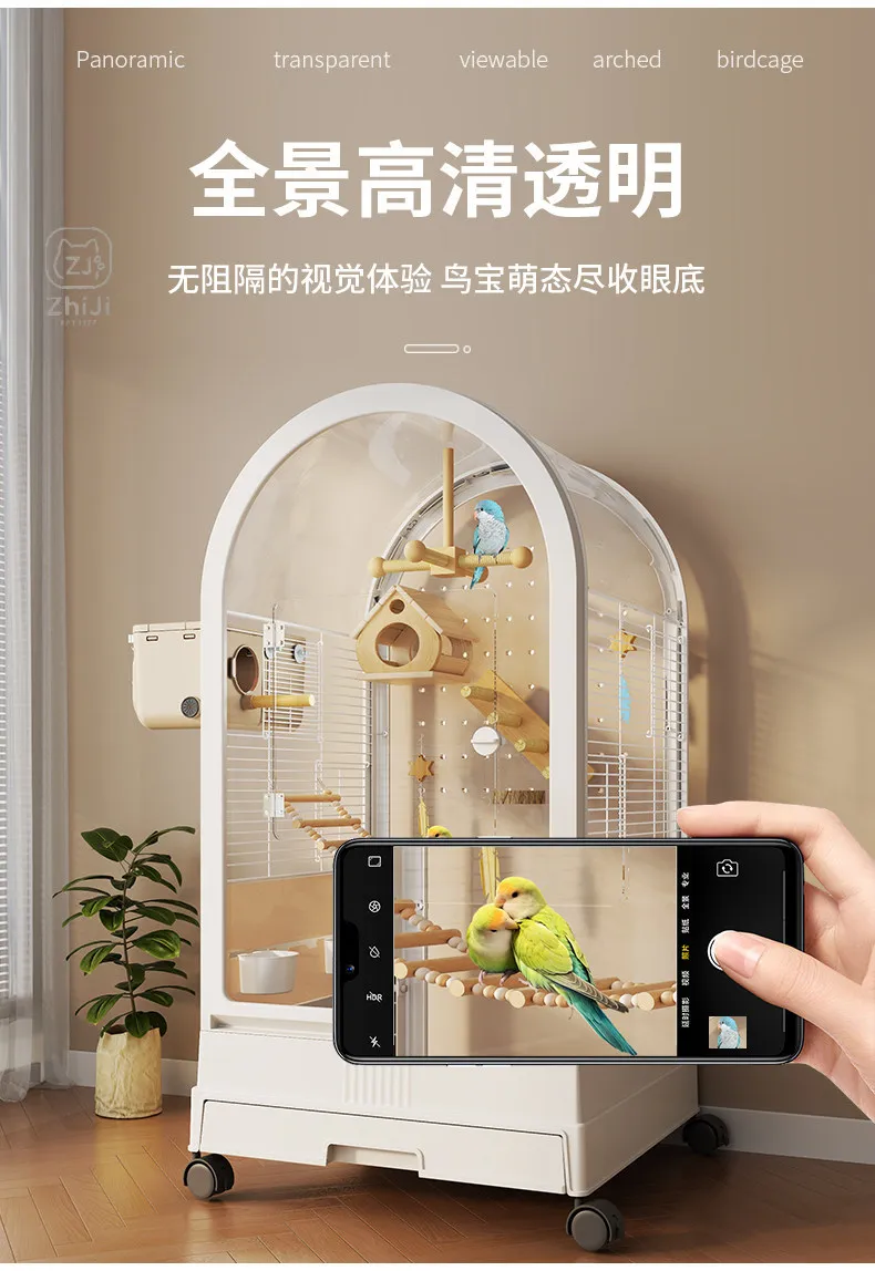 Luxury Feeder Bird Cages Houses Goods Flight Indoor Breeding Canaries Bird Cages Goldfinch Wheels Gaiola Calopsita Pet Furniture