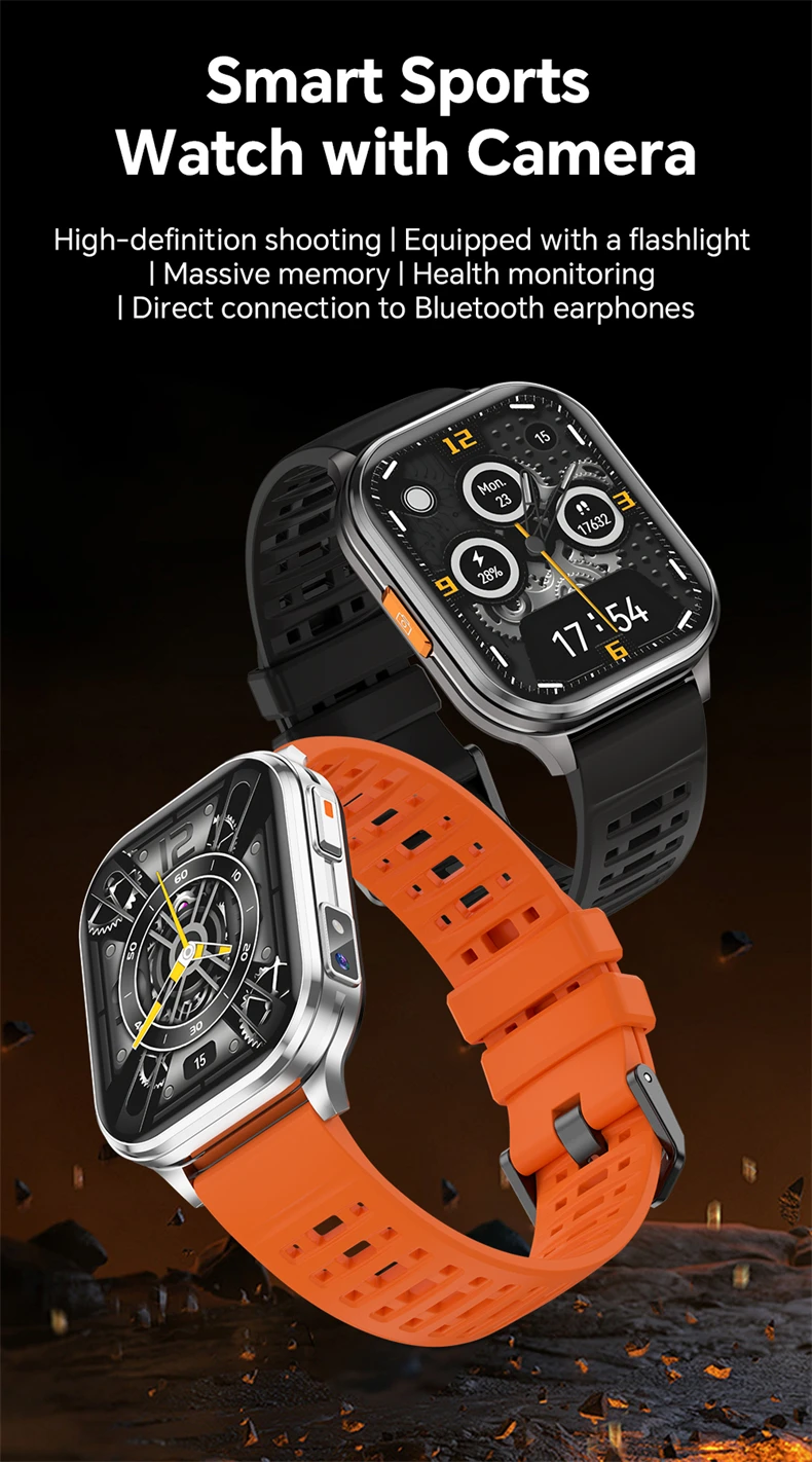 2026 New Smart Watch With Camera Men Women Photos Record Video Health Sports Fitness IP68 Waterproof Call Recording Smartwatches