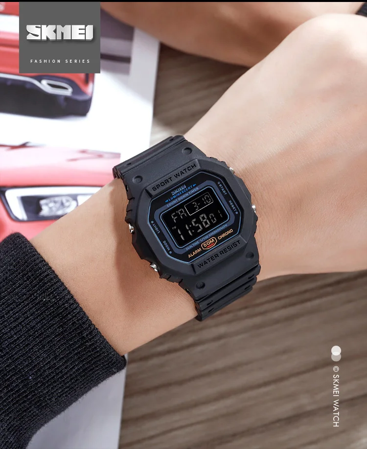 SKMEI 1628 Military Digital Watch for Men Retro Sport Waterproof Mens Electronic Wristwatch LED Display Clock 1988 Reloj Hombre