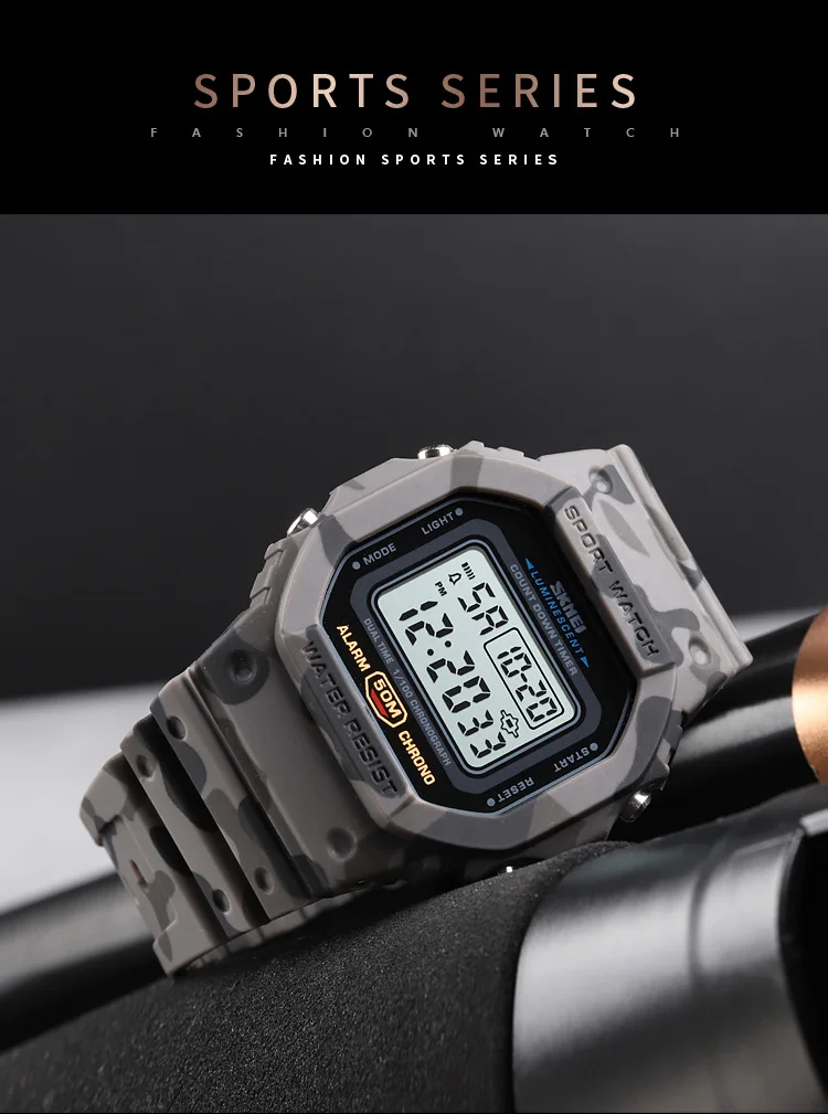 SKMEI 1628 Military Digital Watch for Men Retro Sport Waterproof Mens Electronic Wristwatch LED Display Clock 1988 Reloj Hombre