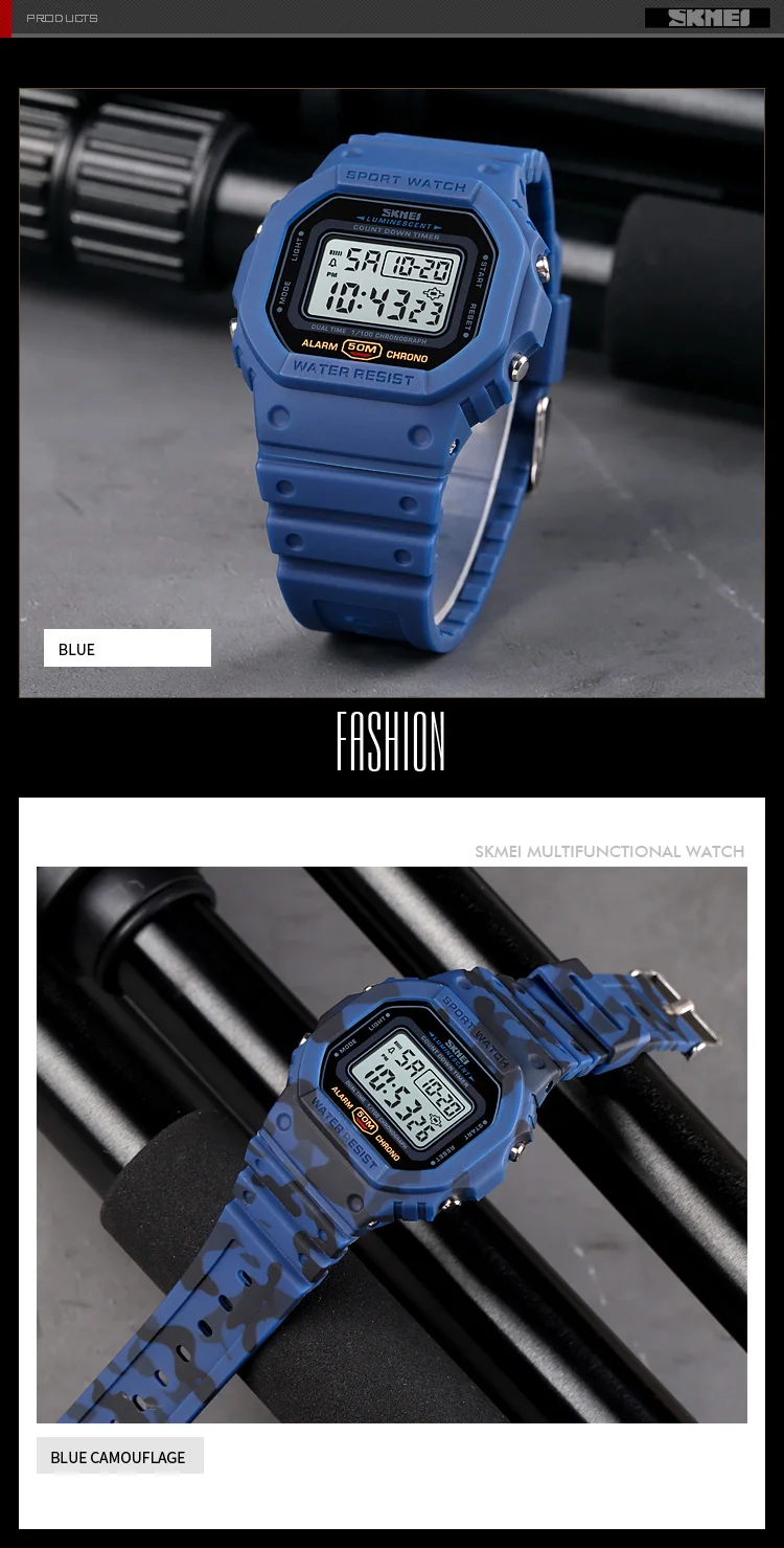 SKMEI 1628 Military Digital Watch for Men Retro Sport Waterproof Mens Electronic Wristwatch LED Display Clock 1988 Reloj Hombre