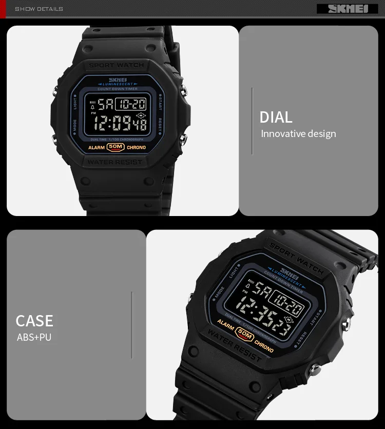 SKMEI 1628 Military Digital Watch for Men Retro Sport Waterproof Mens Electronic Wristwatch LED Display Clock 1988 Reloj Hombre