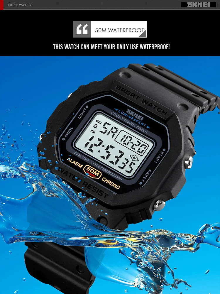 SKMEI 1628 Military Digital Watch for Men Retro Sport Waterproof Mens Electronic Wristwatch LED Display Clock 1988 Reloj Hombre