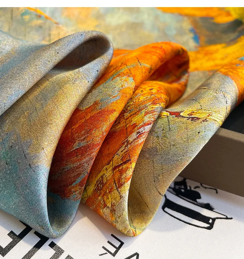 100% Natural Silk Square Scarf Women Bandana Headscarf Scarves Shawls Square Neck Foulard Wraps Cachecol Femme Schals Bufanda