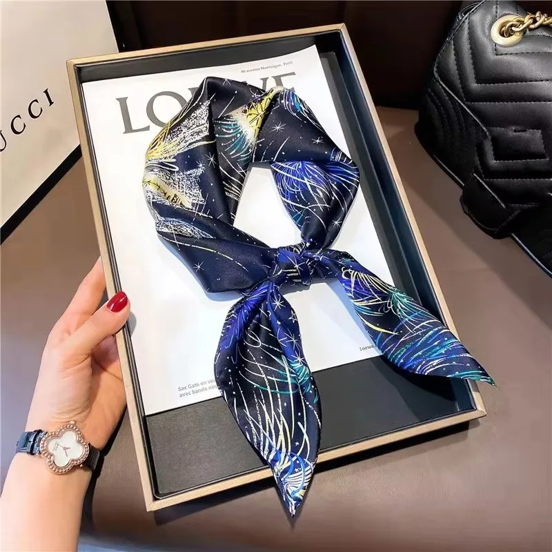 100% Natural Silk Square Scarf Women Bandana Headscarf Scarves Shawls Square Neck Foulard Wraps Cachecol Femme Schals Bufanda