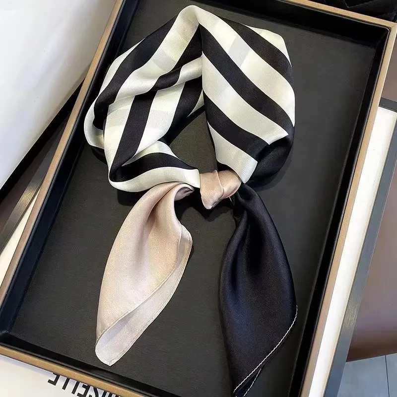 100% Natural Silk Square Scarf Women Bandana Headscarf Scarves Shawls Square Neck Foulard Wraps Cachecol Femme Schals Bufanda