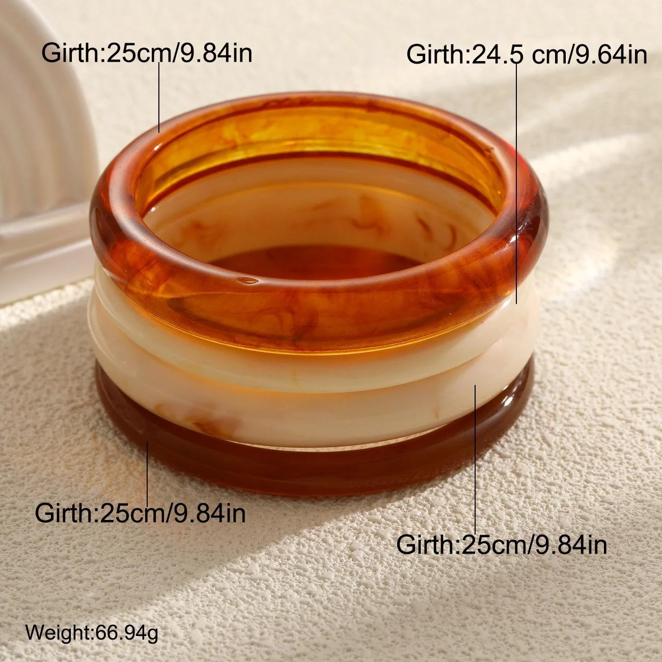 4pcs Elegant Retro Acrylic Bracelet Set for Women Fashion Punk Simple Resin Stackable Bangle Boho Daily Wear Party Jewelry Gifts